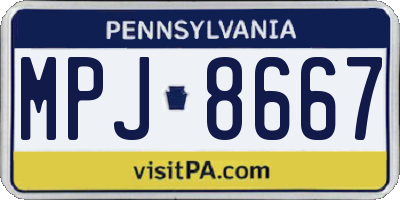 PA license plate MPJ8667