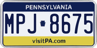 PA license plate MPJ8675