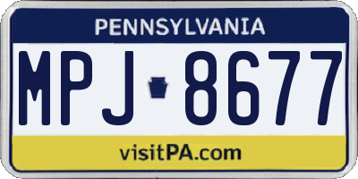 PA license plate MPJ8677