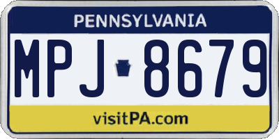 PA license plate MPJ8679