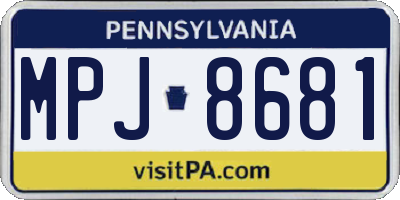 PA license plate MPJ8681