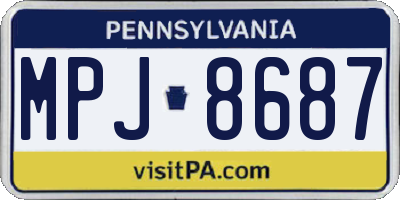 PA license plate MPJ8687