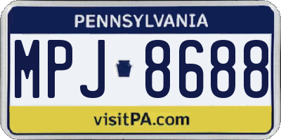 PA license plate MPJ8688
