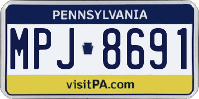 PA license plate MPJ8691