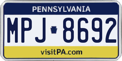 PA license plate MPJ8692