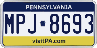 PA license plate MPJ8693