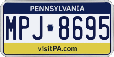 PA license plate MPJ8695