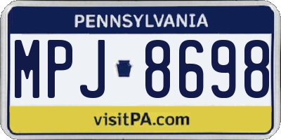 PA license plate MPJ8698