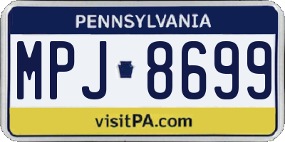 PA license plate MPJ8699