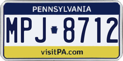 PA license plate MPJ8712
