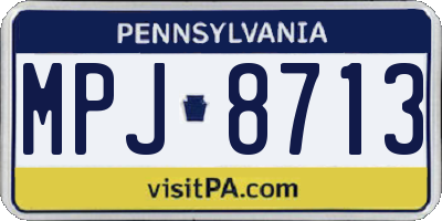 PA license plate MPJ8713