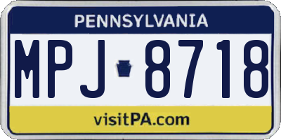 PA license plate MPJ8718