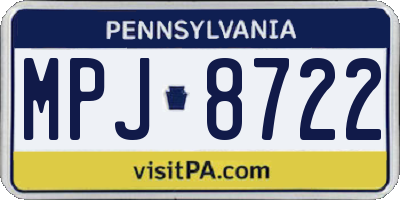 PA license plate MPJ8722