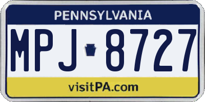 PA license plate MPJ8727