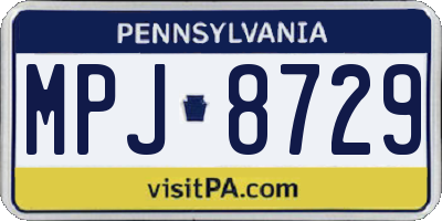 PA license plate MPJ8729