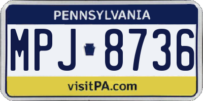 PA license plate MPJ8736