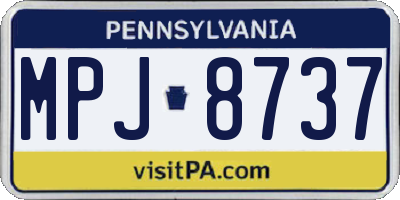 PA license plate MPJ8737