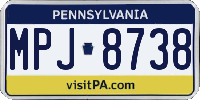 PA license plate MPJ8738