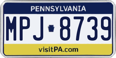 PA license plate MPJ8739