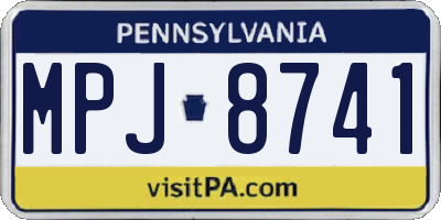 PA license plate MPJ8741