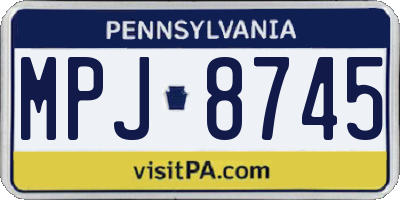 PA license plate MPJ8745