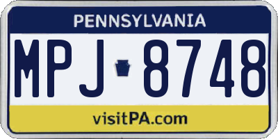 PA license plate MPJ8748