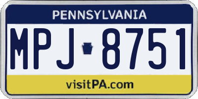 PA license plate MPJ8751