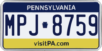PA license plate MPJ8759