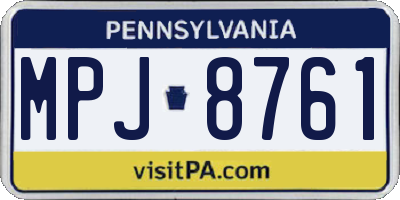 PA license plate MPJ8761