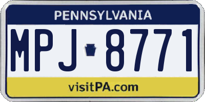 PA license plate MPJ8771