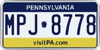 PA license plate MPJ8778