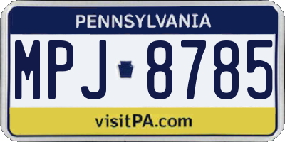 PA license plate MPJ8785