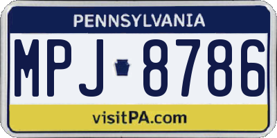 PA license plate MPJ8786