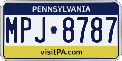 PA license plate MPJ8787