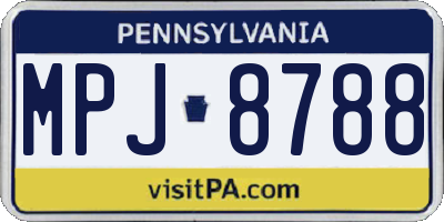 PA license plate MPJ8788