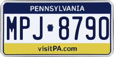 PA license plate MPJ8790
