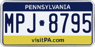 PA license plate MPJ8795