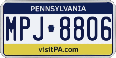 PA license plate MPJ8806