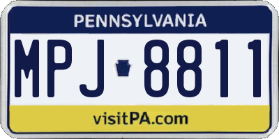 PA license plate MPJ8811