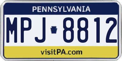 PA license plate MPJ8812