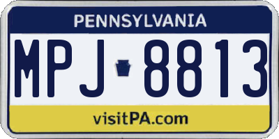 PA license plate MPJ8813