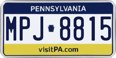PA license plate MPJ8815