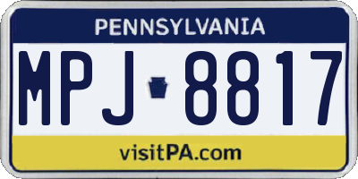 PA license plate MPJ8817