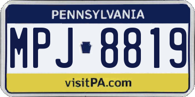 PA license plate MPJ8819