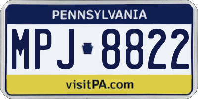 PA license plate MPJ8822