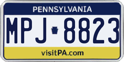 PA license plate MPJ8823