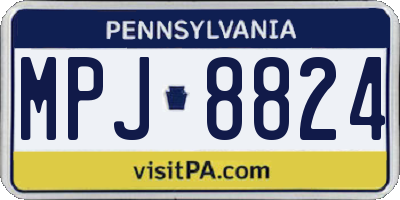 PA license plate MPJ8824
