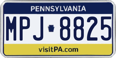 PA license plate MPJ8825