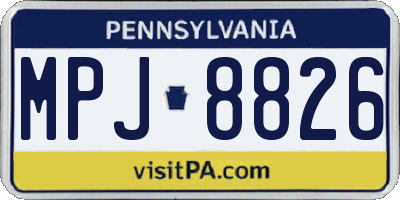 PA license plate MPJ8826