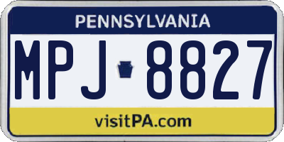 PA license plate MPJ8827